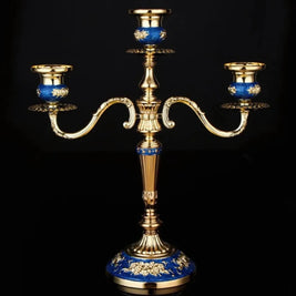 Candelabra, Vintage Taper Candle Holder, Floral Detail, 3 or 5 Arm, 14in
