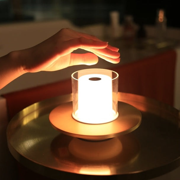 Cordless Candle Lamp, Rechargeable LED Table Lamp, Hand Wave Dimming, 6in