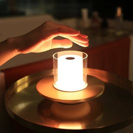 Cordless Candle Lamp, Rechargeable LED Table Lamp, Hand Wave Dimming, 6in