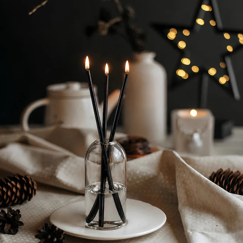 Refillable Oil Candles, Glass Oil Lamp with 3 Steel Wick Candles, 3 Colors