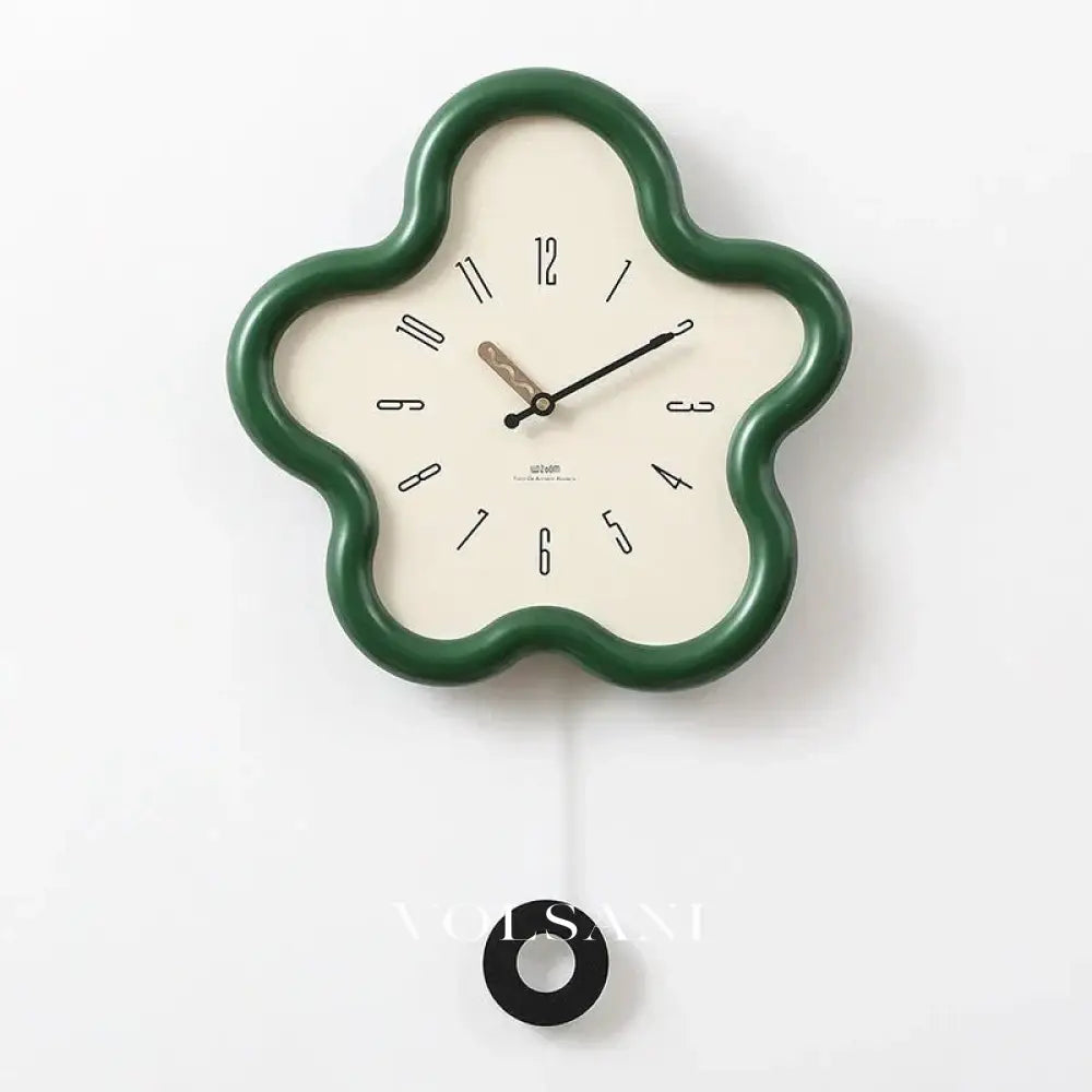 3D Flower Wall Clock with Layered Petals Decorative Living Room & Bedroom Clock Silent Sweep with Pendulum 3 Colors