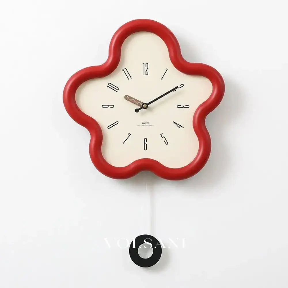 3D Flower Wall Clock with Layered Petals Decorative Living Room & Bedroom Clock Silent Sweep with Pendulum 3 Colors