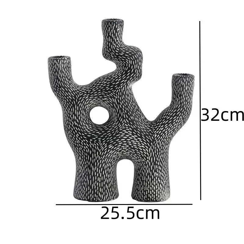 Cement Coral Candle Holder, Abstract Candlestick Stand, Textured, 11-14in