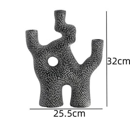 Cement Coral Candle Holder, Abstract Candlestick Stand, Textured, 11-14in