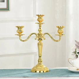 Candelabra, Vintage Taper Candle Holder, Floral Detail, 3 or 5 Arm, 14in