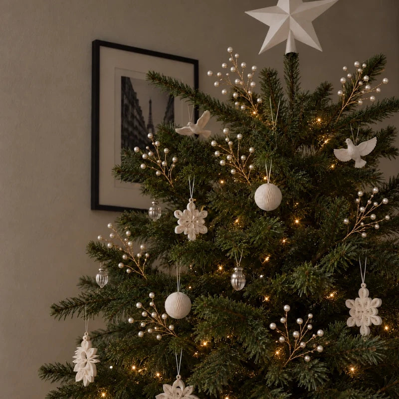Christmas Tree Picks, Beaded Pearl & Crystal Look Branches, 10-40 Pack