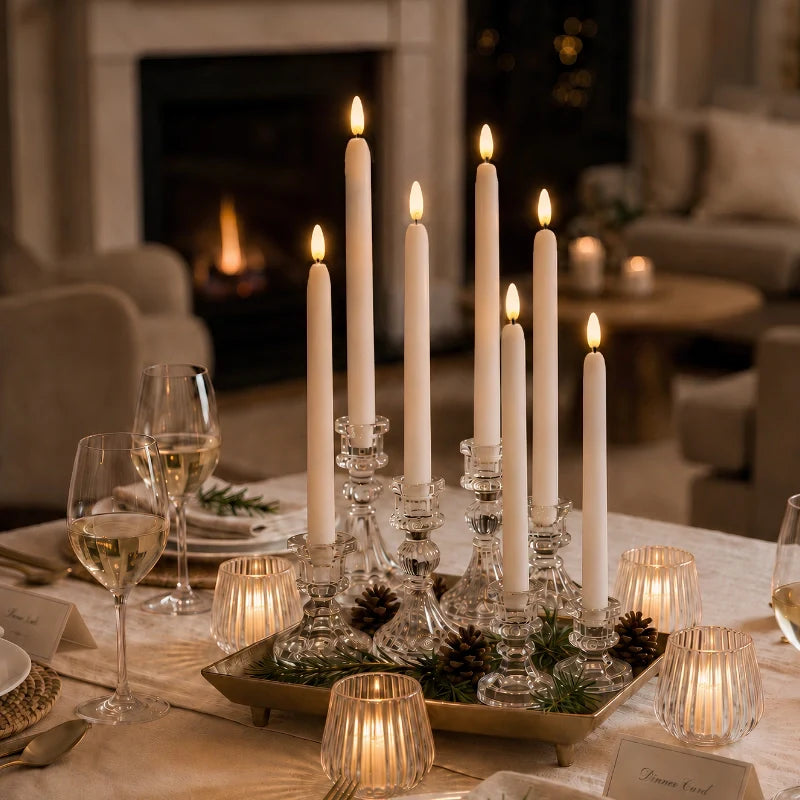 Flameless Taper Candles with Remote, LED Chandelier Candlesticks, 11in