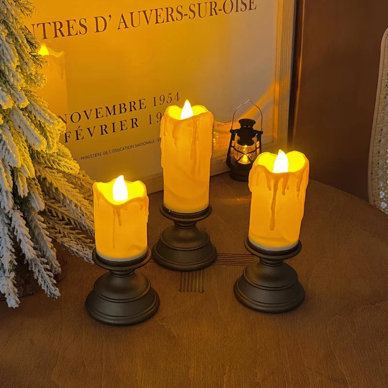 Flameless Candles, Battery Operated LED Pillar Candles, Flicker, 7 Styles