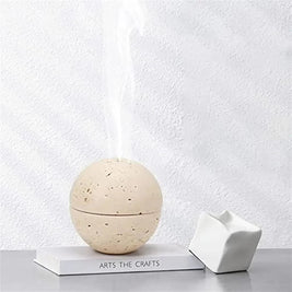 Travertine Incense Burner with 9 Holes, Hand Carved Incense Holder, 4.1in