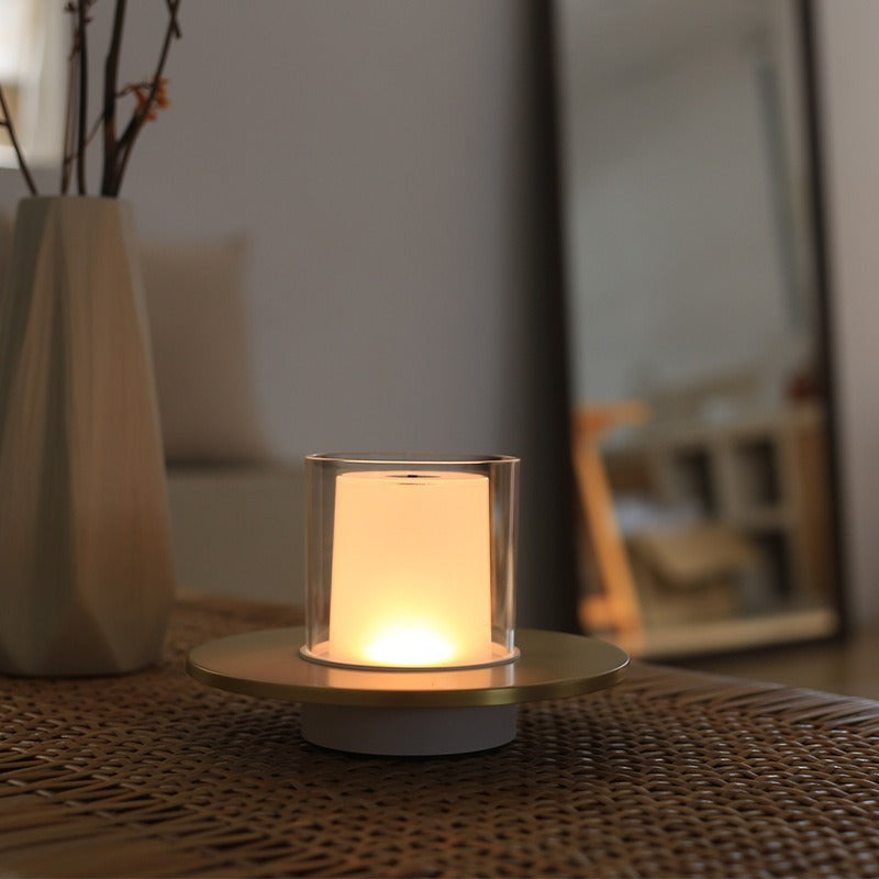 Cordless Candle Lamp, Rechargeable LED Table Lamp, Hand Wave Dimming, 6in