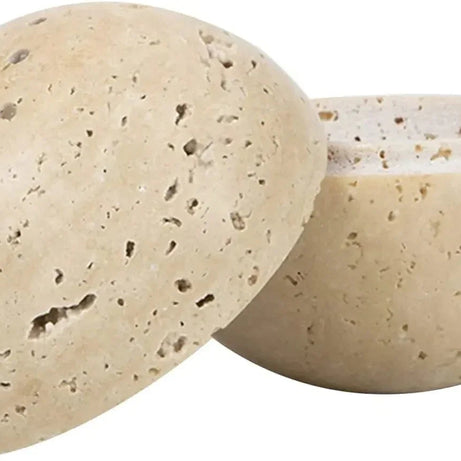 Travertine Incense Burner with 9 Holes, Hand Carved Incense Holder, 4.1in