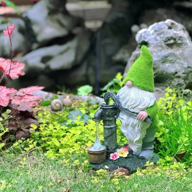 Solar Garden Gnomes, Light Up Resin Gnome Statues, Dusk Sensor, 6 Styles
