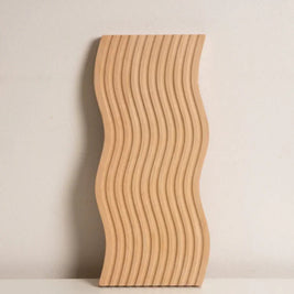 Rippled Wood Serving Tray, Wood Coffee Table Tray with Groove, 11.8-12.6in