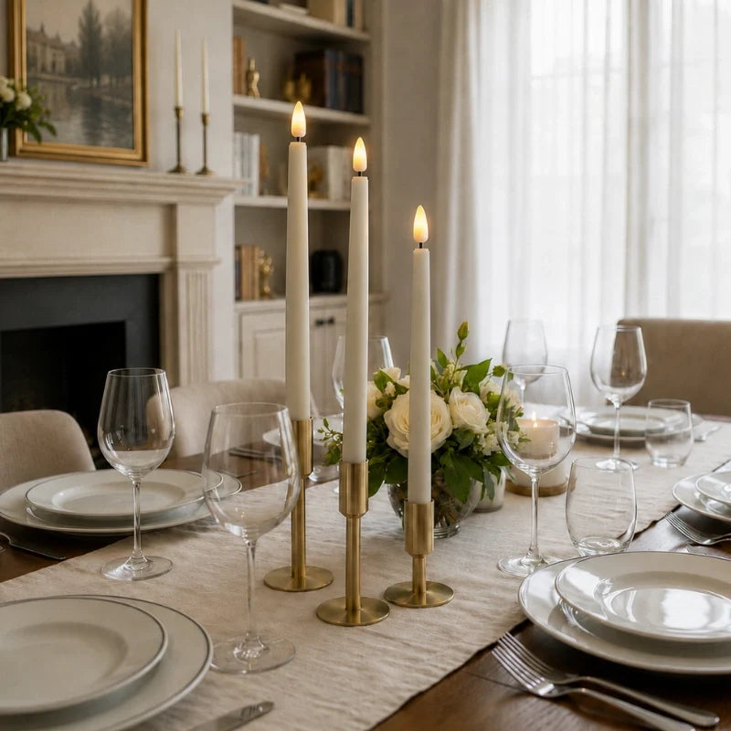 Flameless Taper Candles with Remote, LED Chandelier Candlesticks, 11in