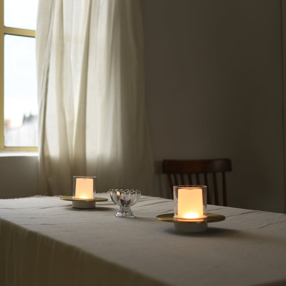 Cordless Candle Lamp, Rechargeable LED Table Lamp, Hand Wave Dimming, 6in