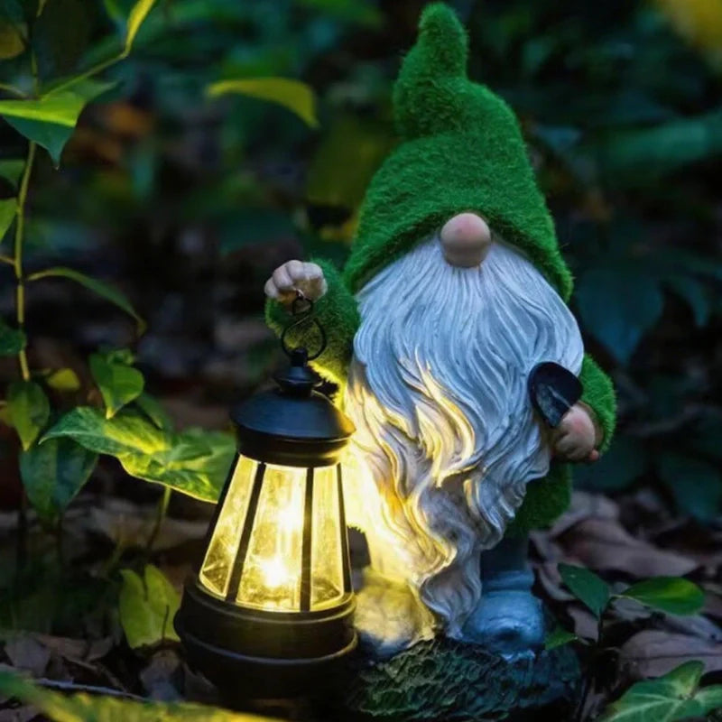 Solar Garden Gnomes, Light Up Resin Gnome Statues, Dusk Sensor, 6 Styles