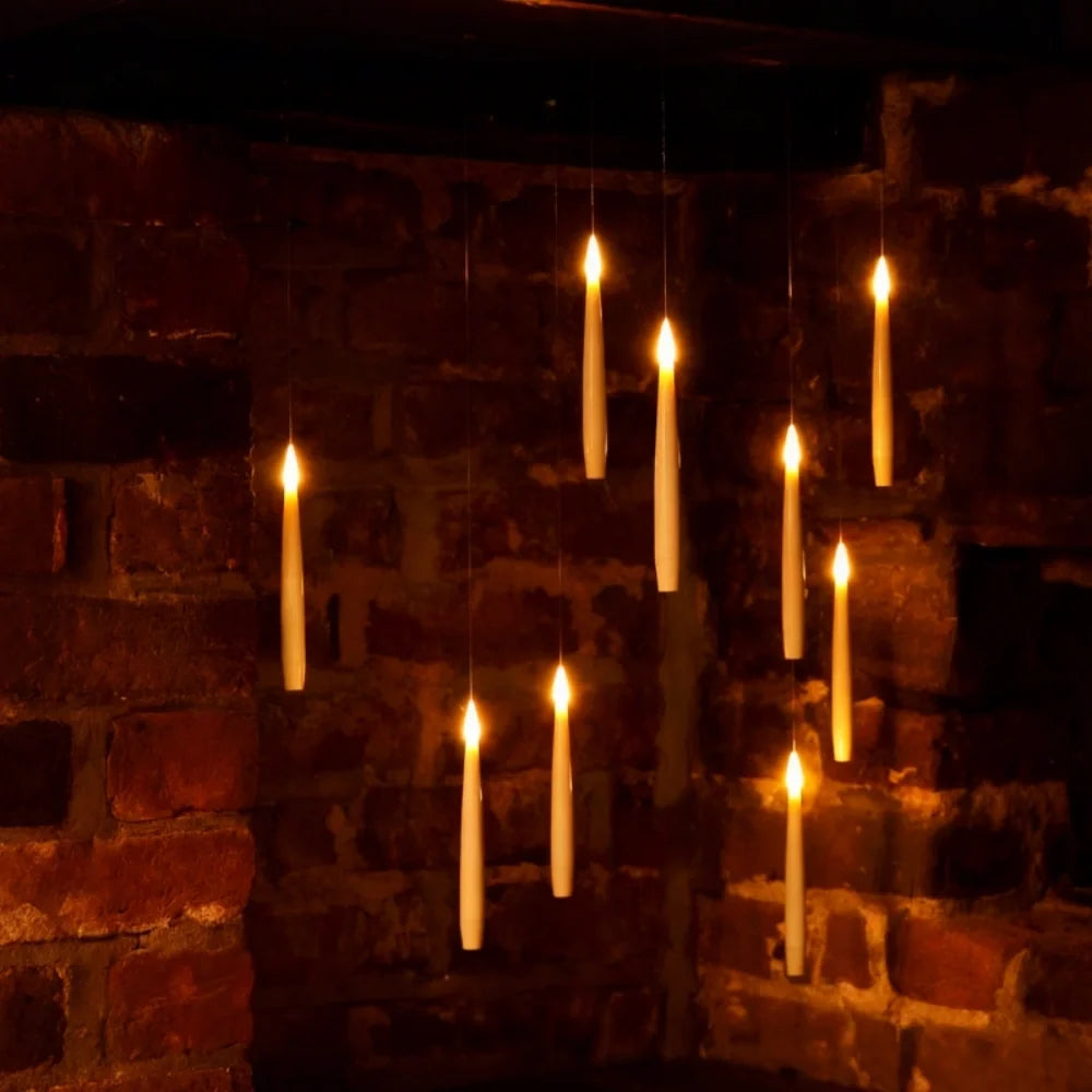 Floating Candles with Wand Remote, Flameless LED Hanging Candles, 10+ Pack