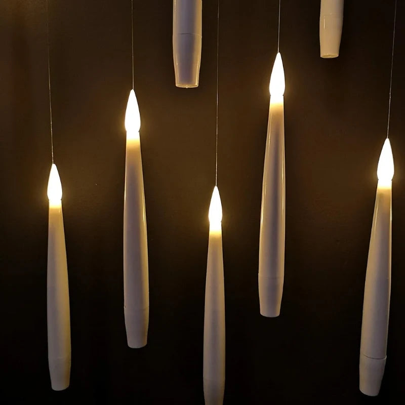 Floating Candles with Wand Remote, Flameless LED Hanging Candles, 10+ Pack