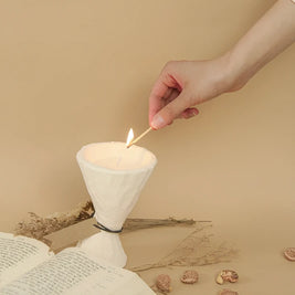 Concrete Candle Holder, Handcast Cement Cup Candle Holder, Nordic, 4 Shapes
