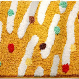 Bold Dot Bath Mat in Soft Microfiber, Plush Colorful Bathroom & Entryway Mat, Non Slip, 5 Colors, 4 Sizes