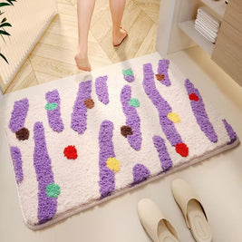 Bold Dot Bath Mat in Soft Microfiber, Plush Colorful Bathroom & Entryway Mat, Non Slip, 5 Colors, 4 Sizes