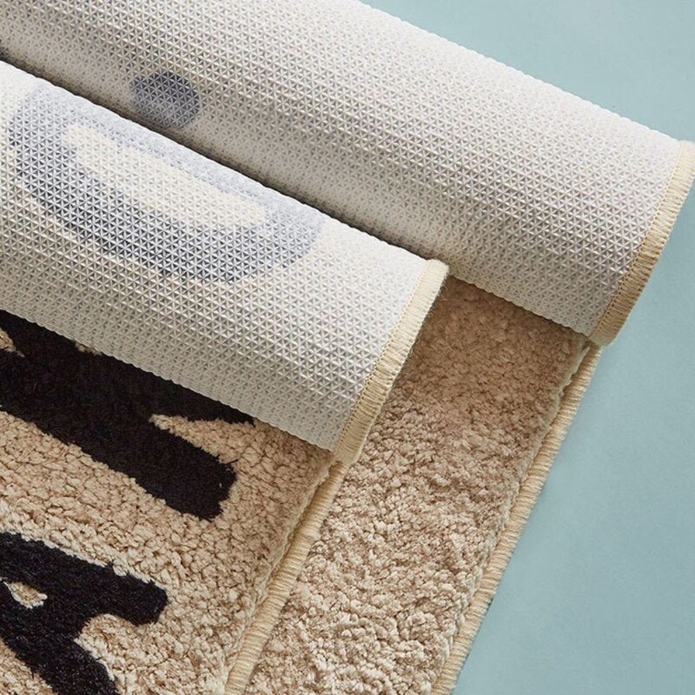 Fluffy Bath Mat in Minimal Design, Soft Absorbent Bathroom & Bedroom Mat, Machine Washable Non Slip, 2 Designs, 2 Sizes