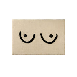 Fluffy Bath Mat in Minimal Design, Soft Absorbent Bathroom & Bedroom Mat, Machine Washable Non Slip, 2 Designs, 2 Sizes
