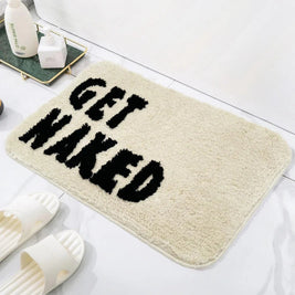 Fluffy Bath Mat in Minimal Design, Soft Absorbent Bathroom & Bedroom Mat, Machine Washable Non Slip, 2 Designs, 2 Sizes