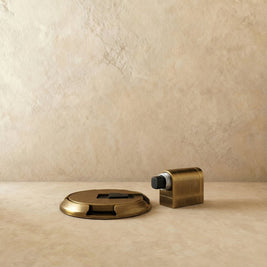 Flip Down Floor Door Holder, Kick Down Door Stop for Carpet & Hard Floors, Adjustable Height, 4 Finishes, 2.3in Base