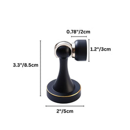 Curved Magnetic Door Stopper in Solid Brass, Minimalist Floor Mounted Door Holder, Corrosion Resistant, 5 Finishes, 3.3in