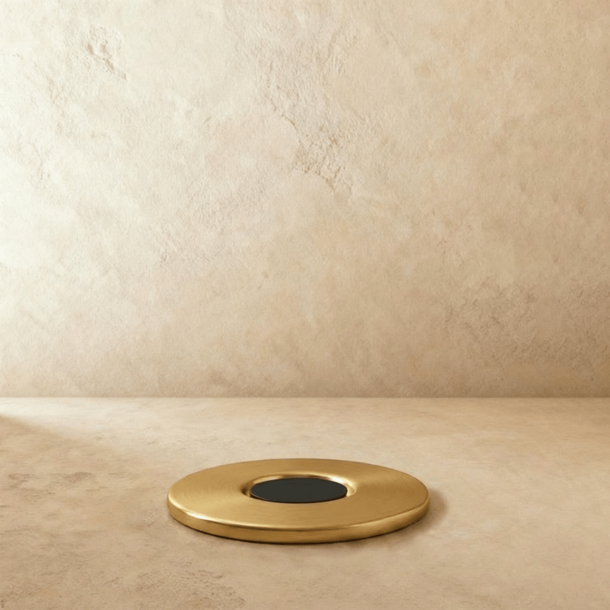 Hidden Magnetic Door Stop in Brass, Modern Flush Floor Mounted Door Holder, Concealed Magnet, 4 Finishes, 3.1in