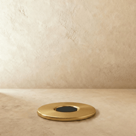 Hidden Magnetic Door Stop in Brass, Modern Flush Floor Mounted Door Holder, Concealed Magnet, 4 Finishes, 3.1in