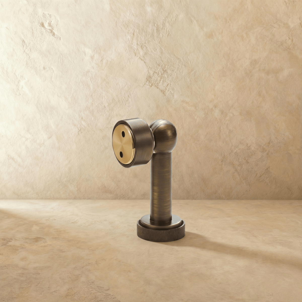 Solid Brass Magnetic Door Stop with Knurled Base, Industrial Floor Mounted Door Holder, Holds Doors Open, 3 Finishes, 3.2in
