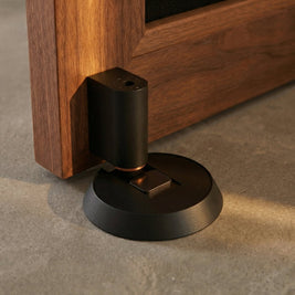 Magnetic Floor Door Holder, Modern Cylindrical Door Catch for Tile Wood & Concrete Floors, Hands Free Hold, 4 Finishes, 2.5in