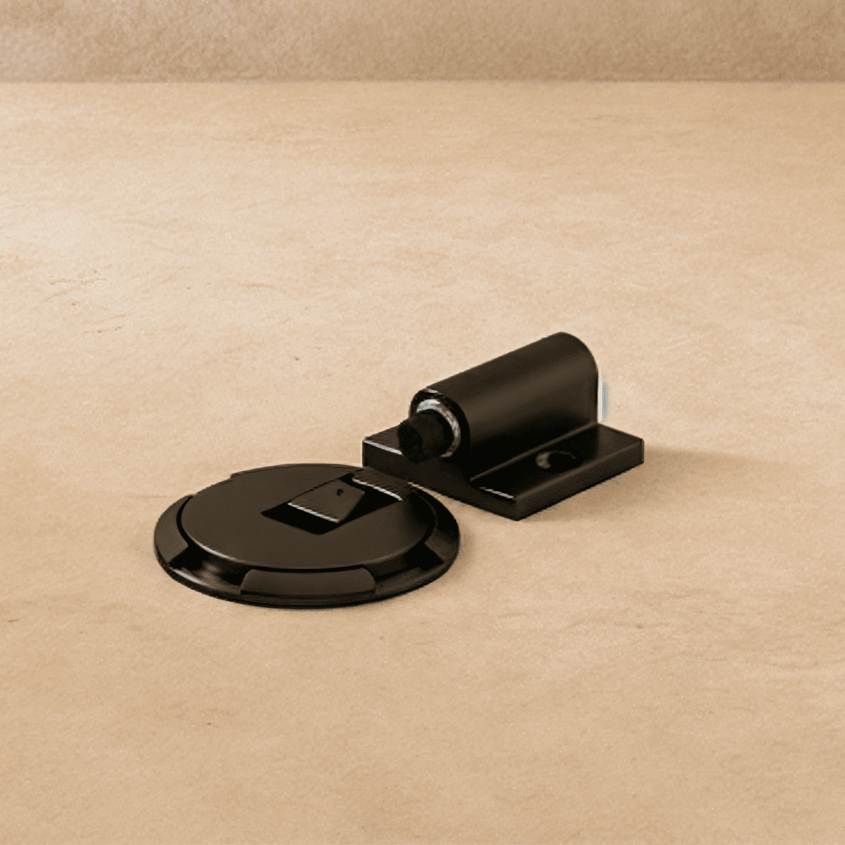 Foot Operated Floor Door Holder, Push to Lock Mechanical Door Stop, Heavy Duty Zinc Alloy, 3 Finishes, 2.4in