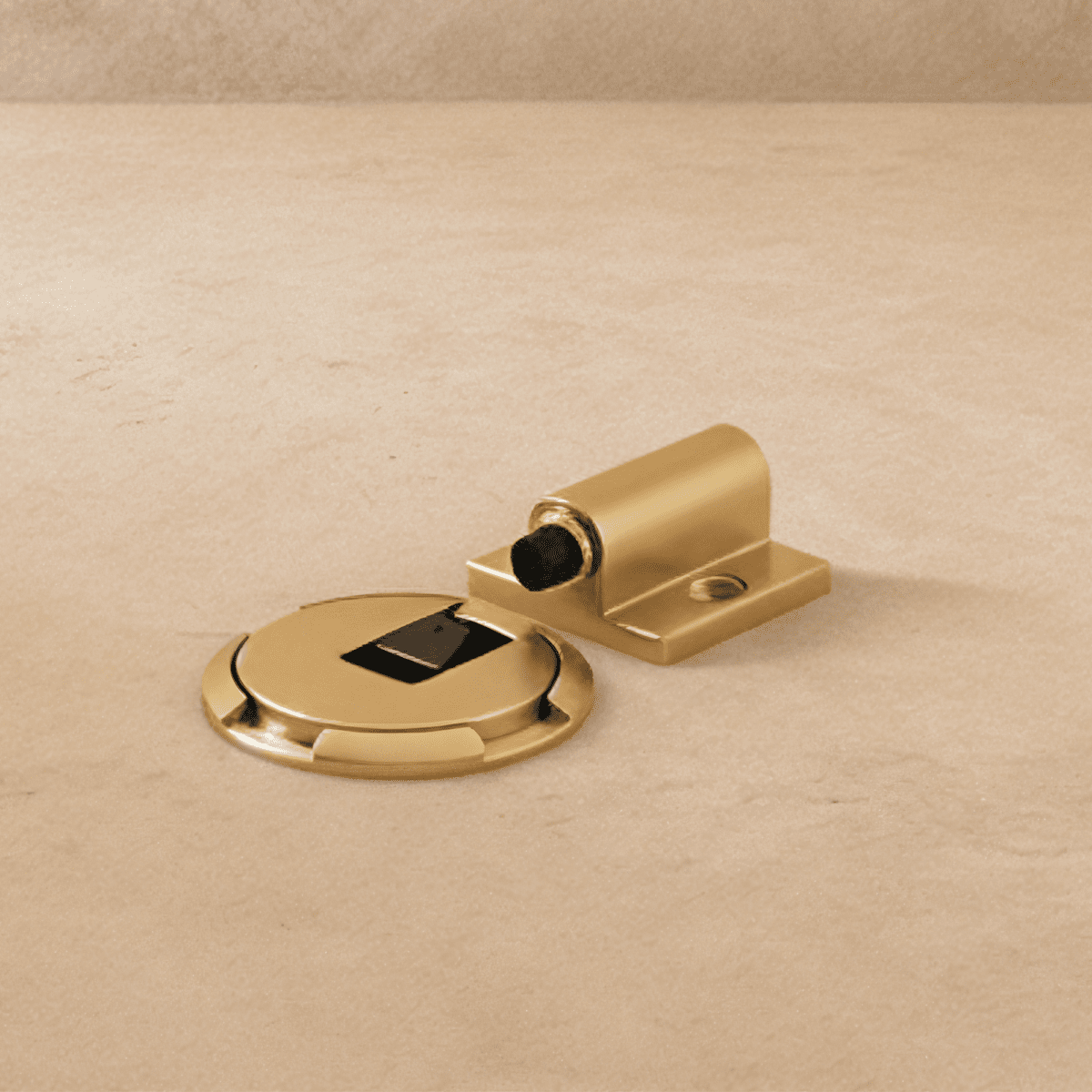 Foot Operated Floor Door Holder, Push to Lock Mechanical Door Stop, Heavy Duty Zinc Alloy, 3 Finishes, 2.4in