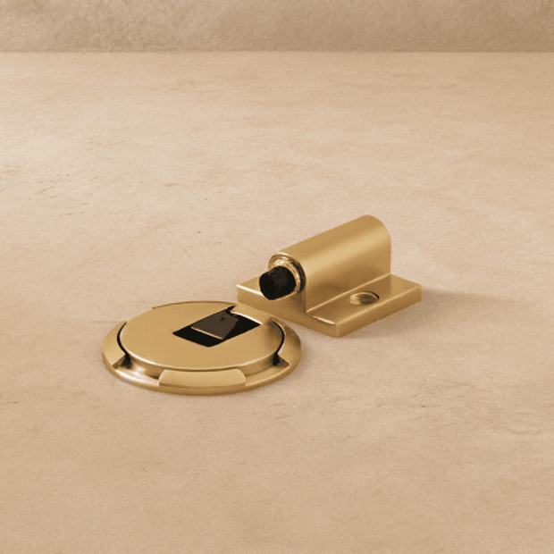 Foot Operated Floor Door Holder, Push to Lock Mechanical Door Stop, Heavy Duty Zinc Alloy, 3 Finishes, 2.4in
