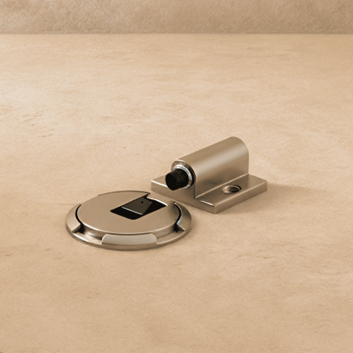 Foot Operated Floor Door Holder, Push to Lock Mechanical Door Stop, Heavy Duty Zinc Alloy, 3 Finishes, 2.4in