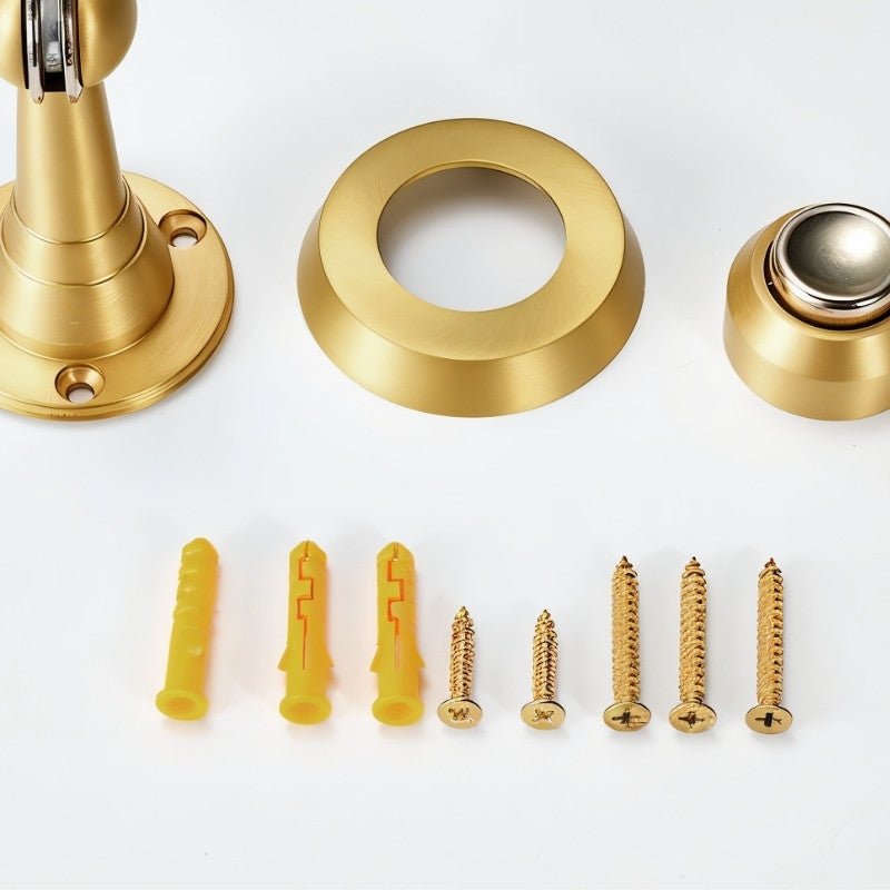 Spring Loaded Magnetic Door Catch, Soft Close Floor Mounted Door Holder, Sculpted Metal Alloy, 5 Finishes, 3.2in
