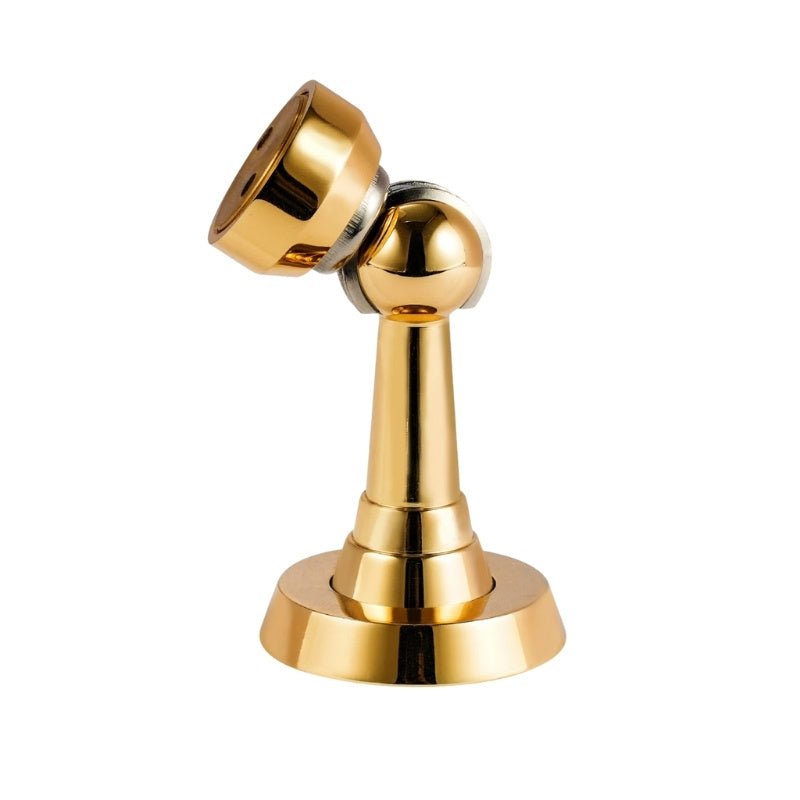 Spring Loaded Magnetic Door Catch, Soft Close Floor Mounted Door Holder, Sculpted Metal Alloy, 5 Finishes, 3.2in