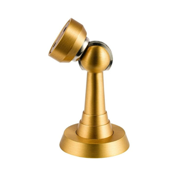 Spring Loaded Magnetic Door Catch, Soft Close Floor Mounted Door Holder, Sculpted Metal Alloy, 5 Finishes, 3.2in