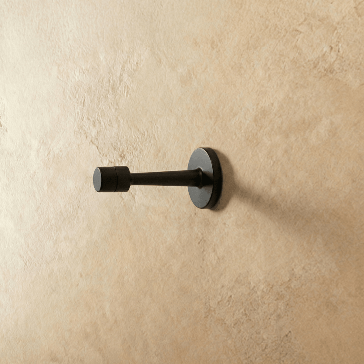 Wall Mounted Door Stop in Zinc Alloy, Minimalist Cylindrical Wall Protector for Home & Office, Extended Arm, 3 Finishes, 3.1in