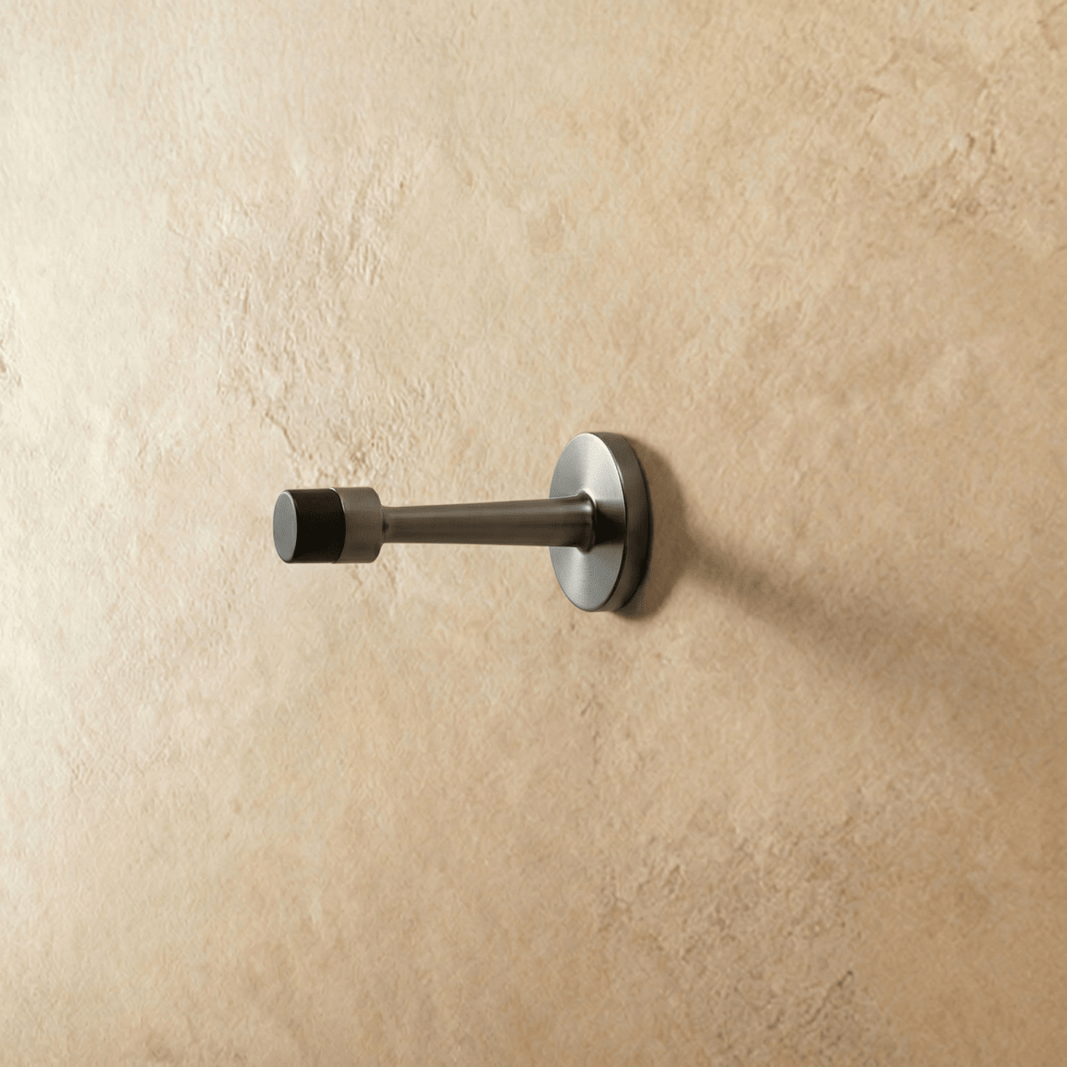 Wall Mounted Door Stop in Zinc Alloy, Minimalist Cylindrical Wall Protector for Home & Office, Extended Arm, 3 Finishes, 3.1in
