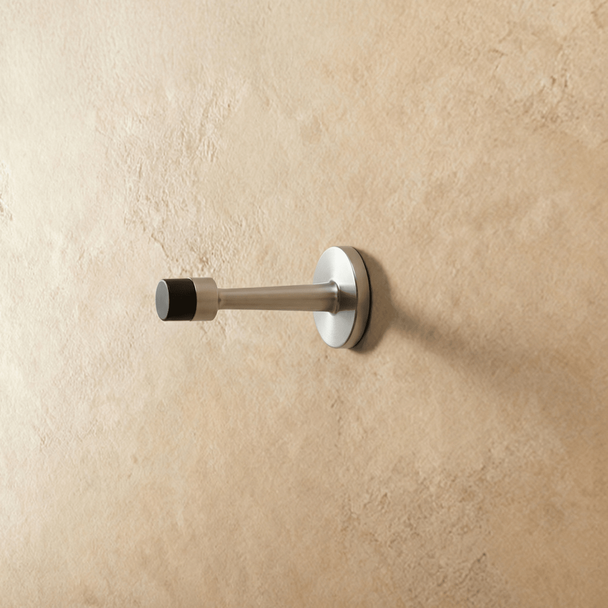 Wall Mounted Door Stop in Zinc Alloy, Minimalist Cylindrical Wall Protector for Home & Office, Extended Arm, 3 Finishes, 3.1in
