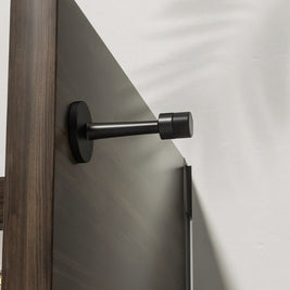 Wall Mounted Door Stop in Zinc Alloy, Minimalist Cylindrical Wall Protector for Home & Office, Extended Arm, 3 Finishes, 3.1in