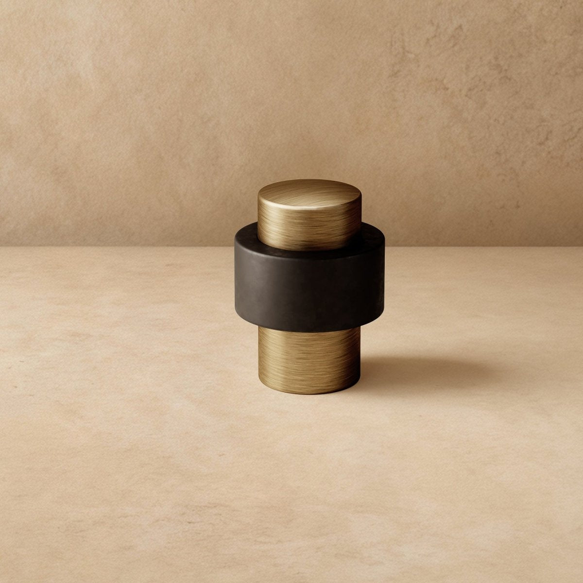Solid Brass Floor Door Stop, Modern Cylinder Door Stopper for Bedroom & Office, Smooth or Knurled, 3 Finishes, 1-1.5in