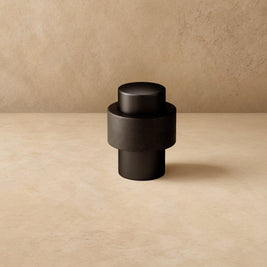 Solid Brass Floor Door Stop, Modern Cylinder Door Stopper for Bedroom & Office, Smooth or Knurled, 3 Finishes, 1-1.5in