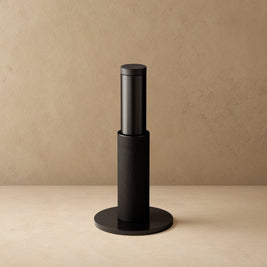 Tall Knurled Solid Brass Door Stop with Rubber Cap, Industrial Floor or Wall Mounted Door Stopper, 4 Finishes, 3.9in