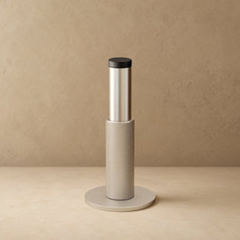 Tall Knurled Solid Brass Door Stop with Rubber Cap, Industrial Floor or Wall Mounted Door Stopper, 4 Finishes, 3.9in