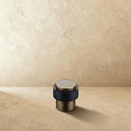 Solid Brass Door Stop with Rubber Ring, Industrial Floor Mounted Door Stopper, Non-Magnetic, 3 Finishes, 1.5in